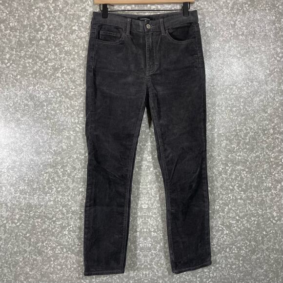 Club Monaco Women's Straight Leg Charcoal Gray Corduroy Pants - Size 2 - Midrise - Picture 1 of 6
